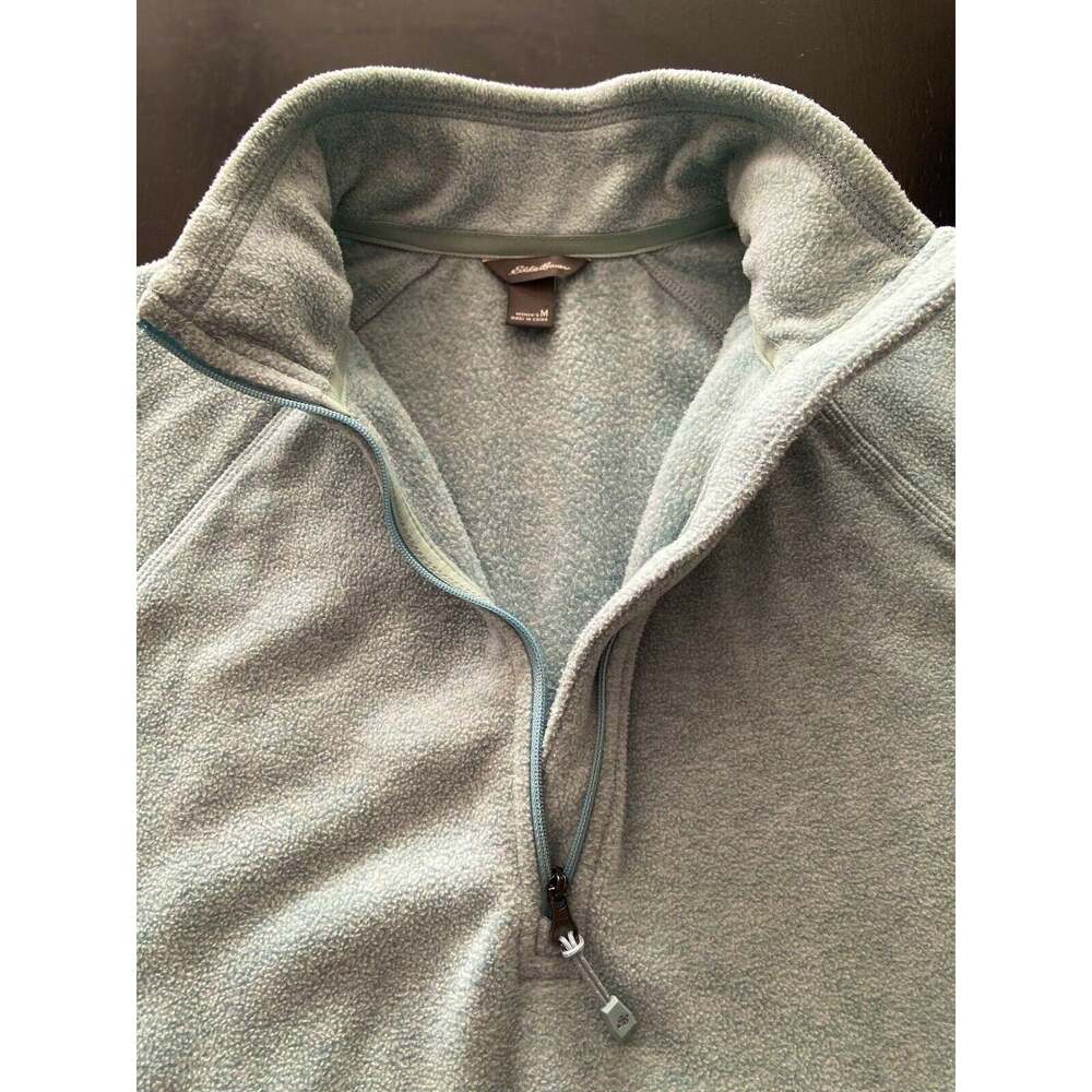 EDDIE BAUER Light Blue 1/4 Zip Fleece Pullover Sweater Ladies sz M